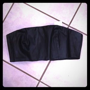Forever 21 Faux Leather woven tube top / bralette